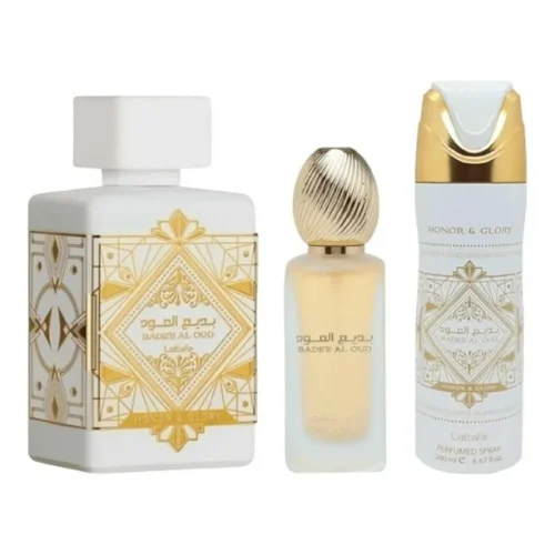 Lattafa Set Bade’e Al Oud Honor & Glory 3 piezas