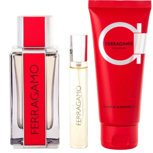 Salvatore Ferragamo Set Red Leather 100ml + 10ml + Shampoo