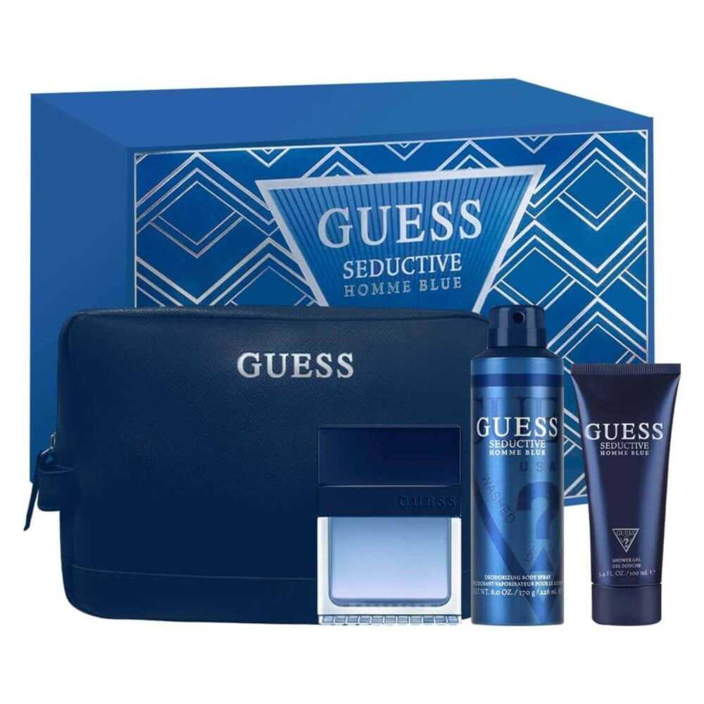 Guess Set Seductive Homme Blue 100ml + Desodorante + Shower Gel + Cosmetiquera