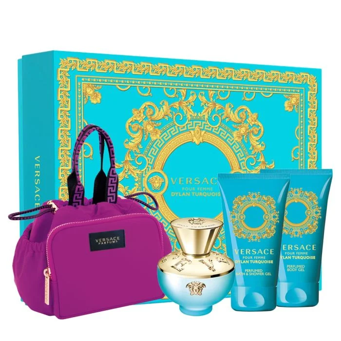 Versace Set Dylan Tourquoise 100ml + Body Gel + Shower Gel + Bolsa Morada