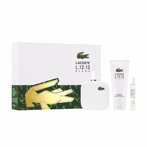 Lacoste Set L.12.12 Blanc EDT 100ml + 7ml + gel de ducha