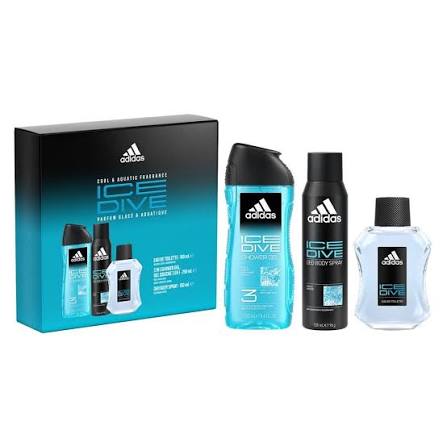 Adidas Set Ice Dive 100ml + Gel Ducha 250ml + Desodorante 150ml LIQUIDACION CAJA MALTRATADA