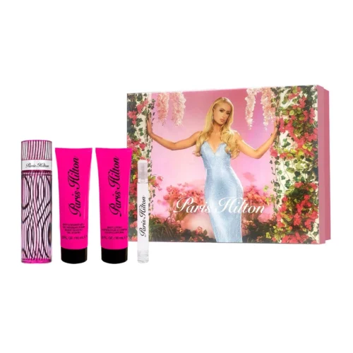 Paris Hilton Estuche 4 Piezas Dama EDP 100ml + Locion Corporal 90ml + Gel de Baño 90ml + Miniatura 10ml
