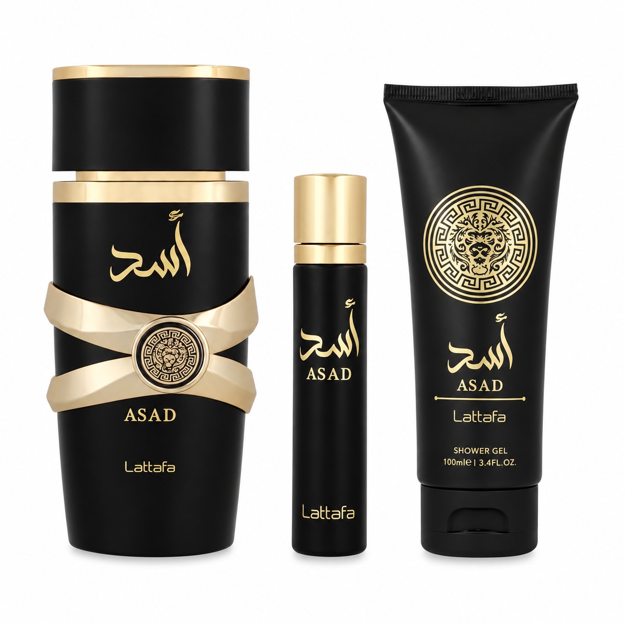 Lattafa Set Asad 100ml + Gel De Ducha 100ML + Vial 12ml - Imagen 2