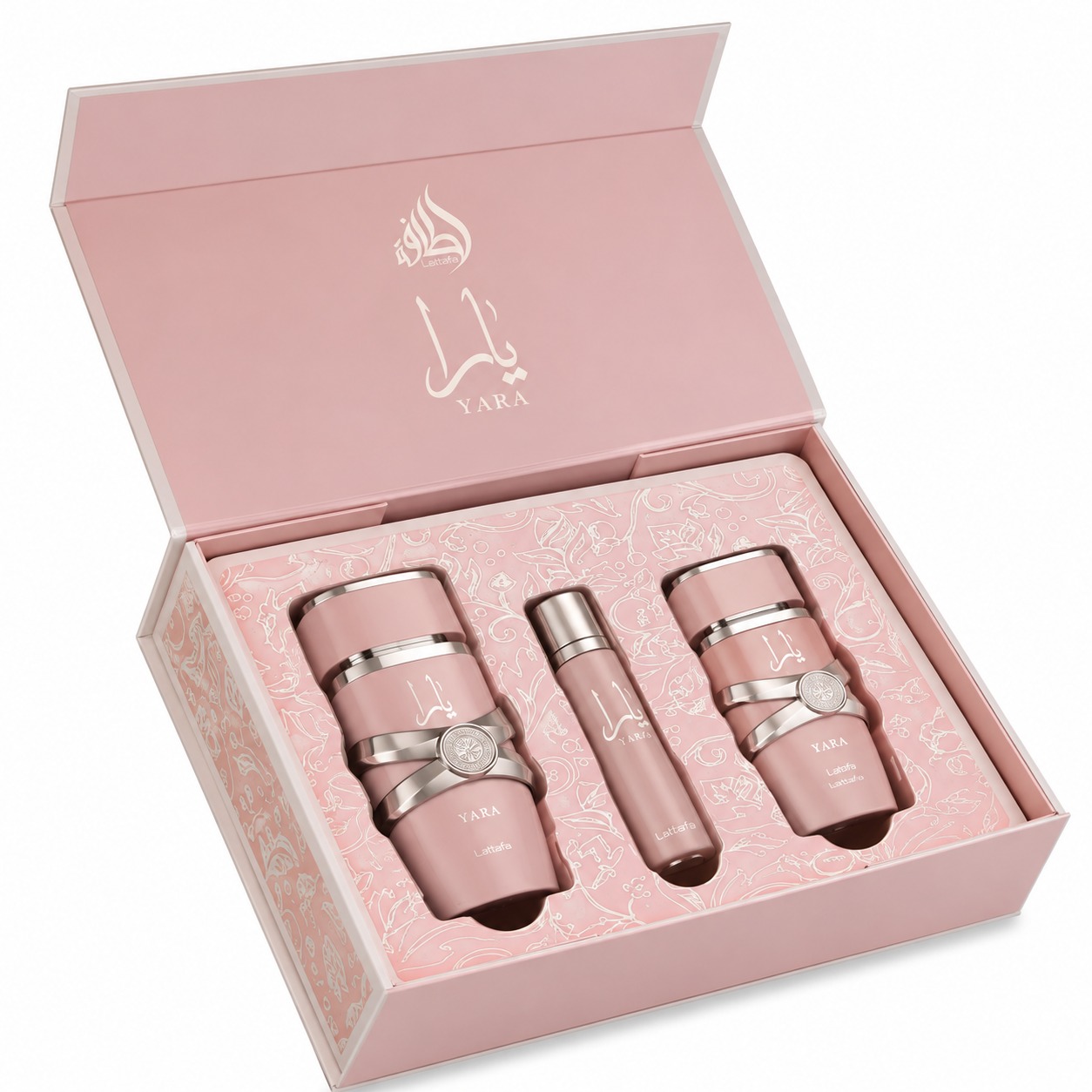 Lattafa Set Yara Rosa 100ml + Hair Mist 50ML + Vial 12ml