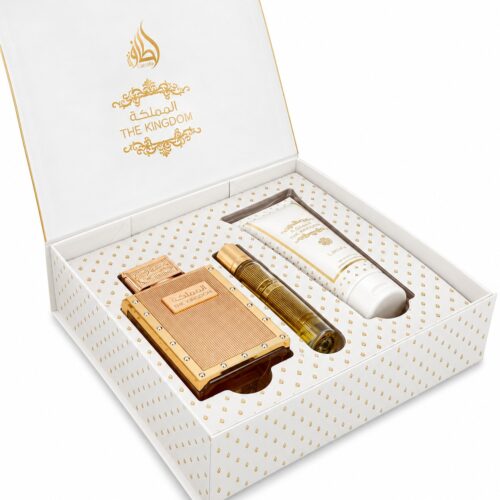 Lattafa Set The Kingdom 100ml + Gel De Ducha 100ML + Vial 12ml